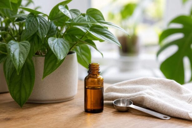 Huile de neem préparée pour l'entretien des plantes d'intérieur