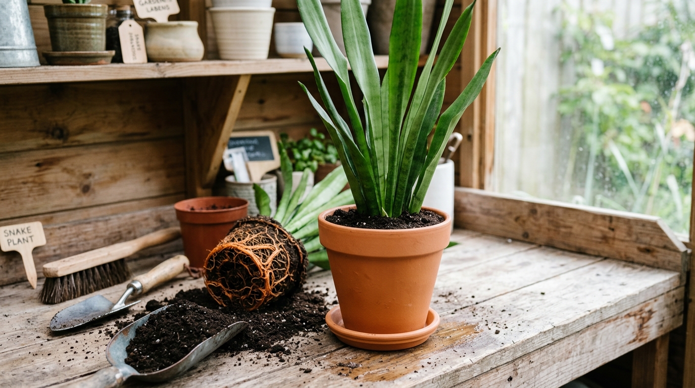 Rempotage d?un sansevieria