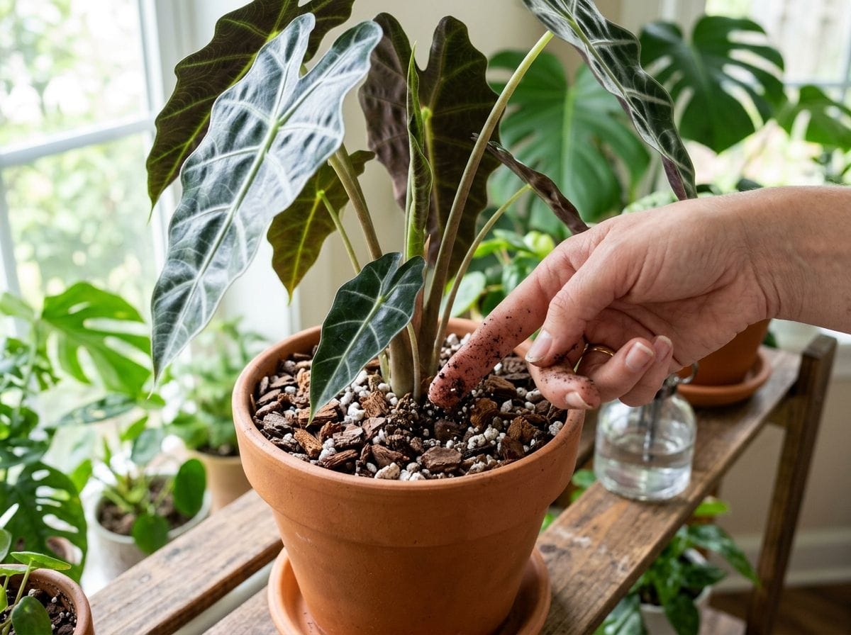 Olla terre cuite arrosage pot enterrée dans une plante verte