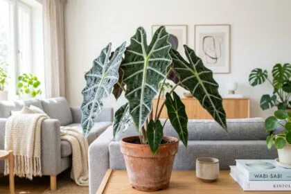 Bout de feuille marron plante d'intérieur et pointes séchées en appartement