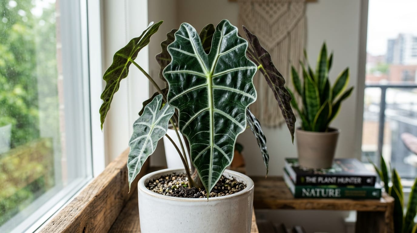 Alocasia Polly entretien et feuillage contrasté