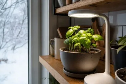 Menthe en pot intérieur dans une cuisine lumineuse