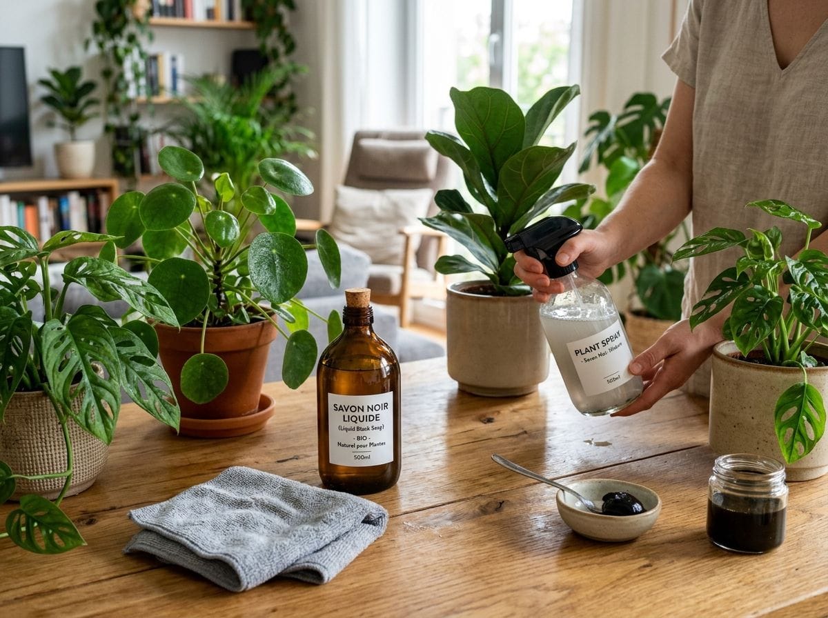 Application d'un traitement naturel sciarides plantes sur le substrat