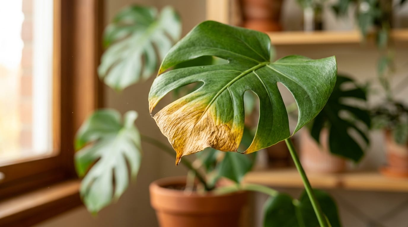 Feuilles jaunes monstera cause et diagnostic d'arrosage en appartement