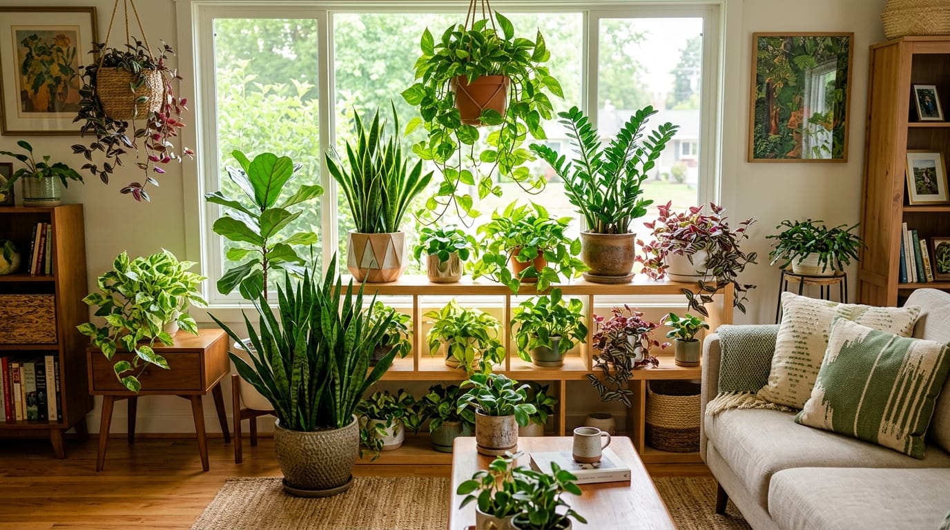 Sélection des meilleures plantes d'intérieur increvables dans un salon lumineux