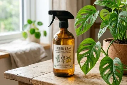 Flacon spray de traitement maison au vinaigre blanc cochenille plante