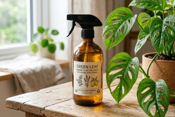 Flacon spray de traitement maison au vinaigre blanc cochenille plante