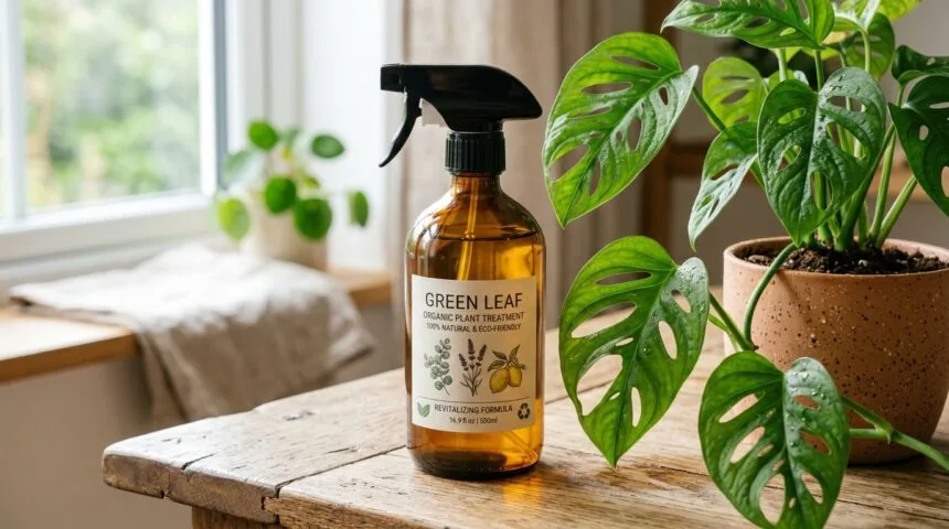 Flacon spray de traitement maison au vinaigre blanc cochenille plante