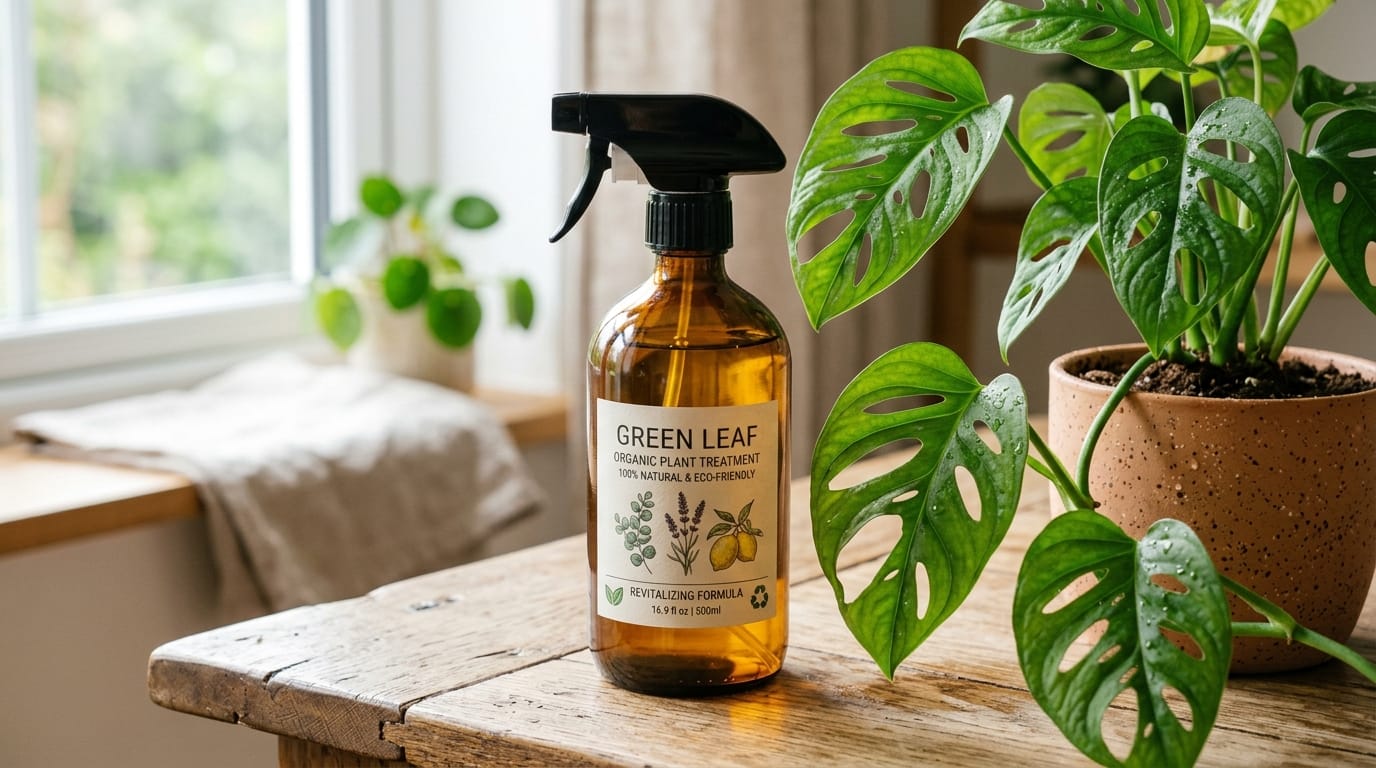 Flacon spray de traitement maison au vinaigre blanc cochenille plante