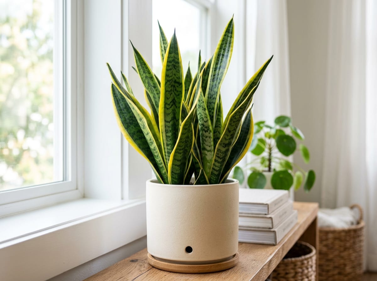 Sansevieria robuste faisant partie des plantes d'intérieur increvables