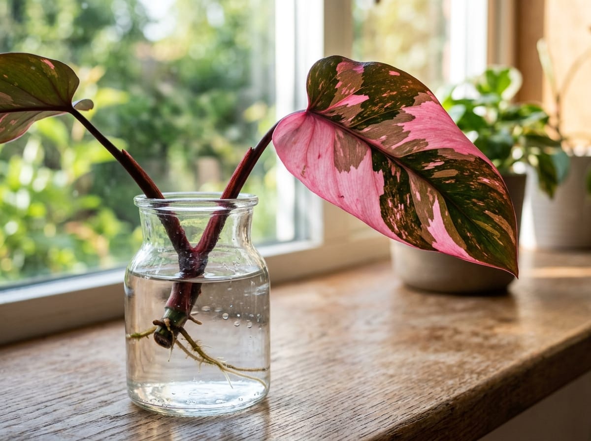 bouture et entretien philodendron pink princess dans l'eau