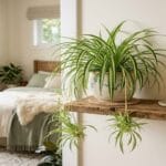 Plantes dépolluantes et apaisantes sur table de chevet pour un sommeil réparateur