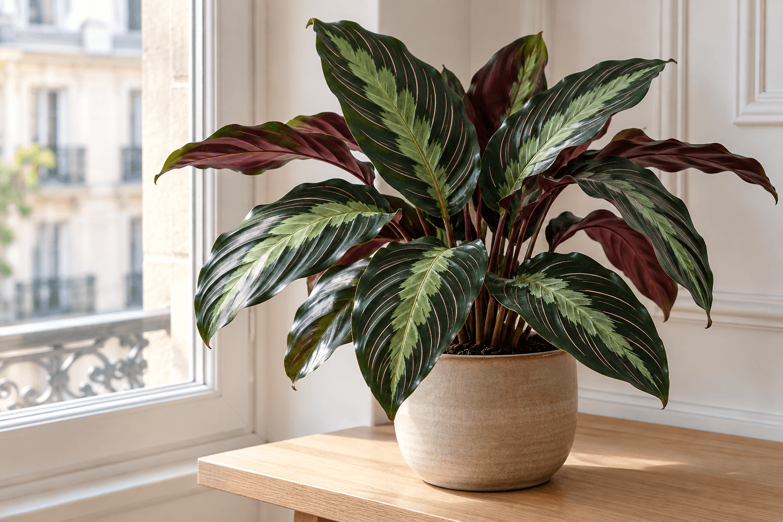 Calathea Beauty Star : vue de la plante en pot