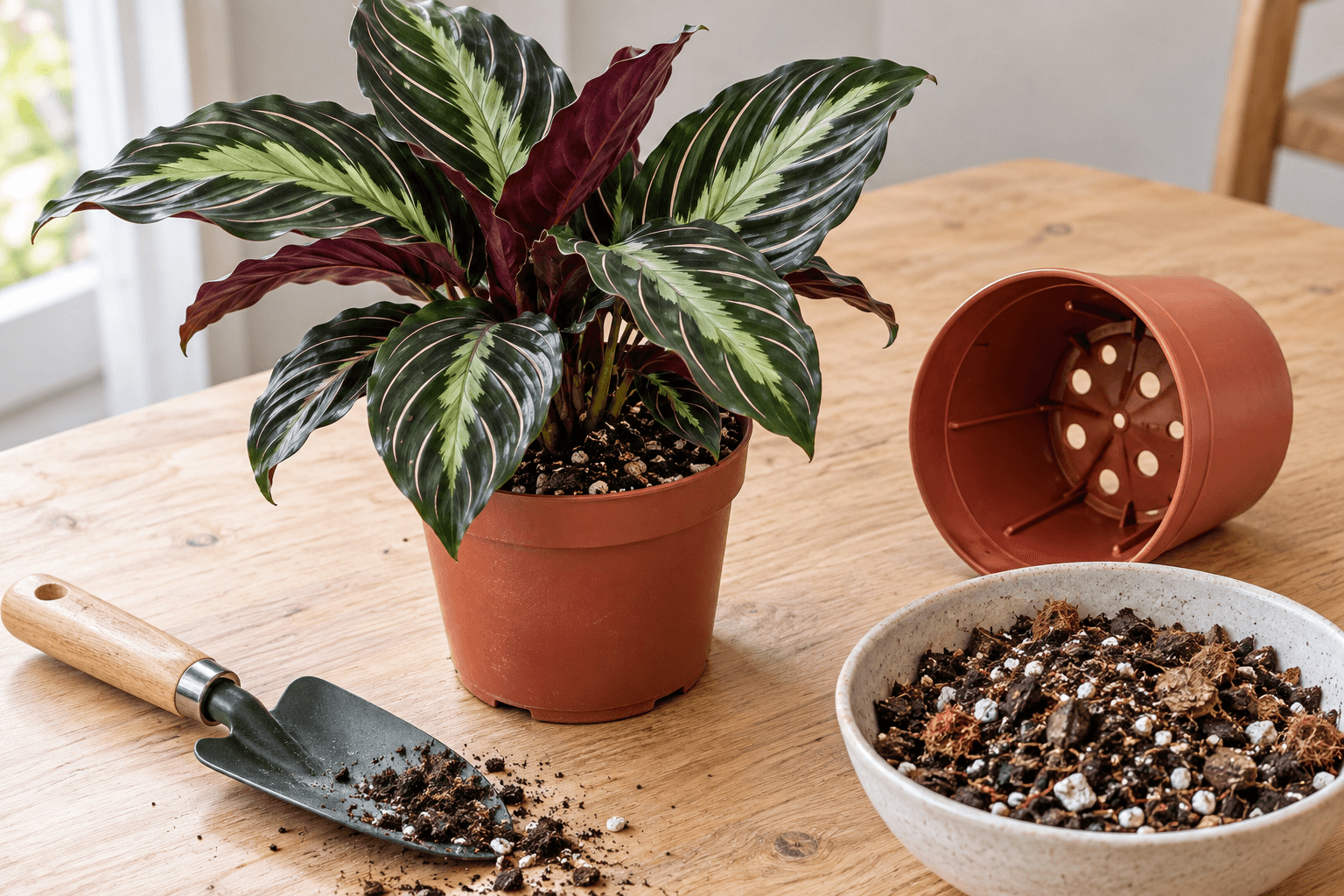 Calathea Beauty Star : matériel et substrat pour l’entretien