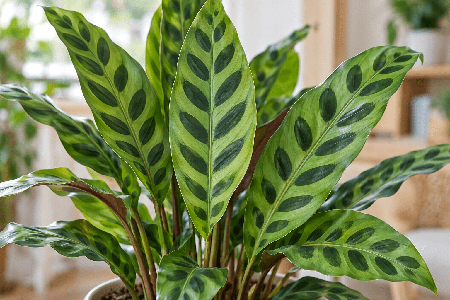 Calathea leopardina : détail du feuillage