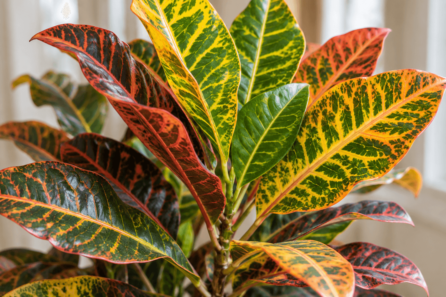 Croton Petra : détail du feuillage
