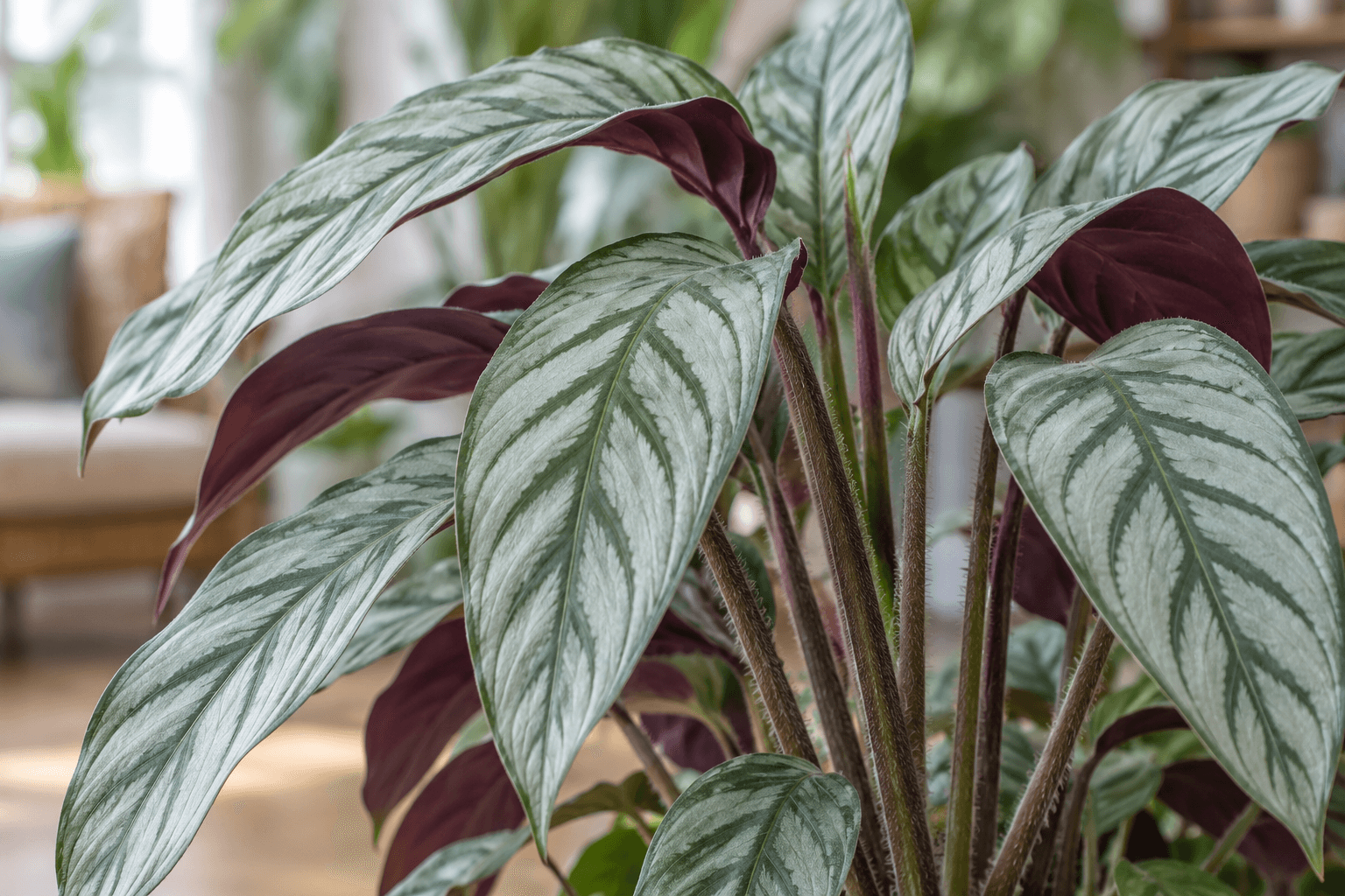 Ctenanthe setosa : détail du feuillage