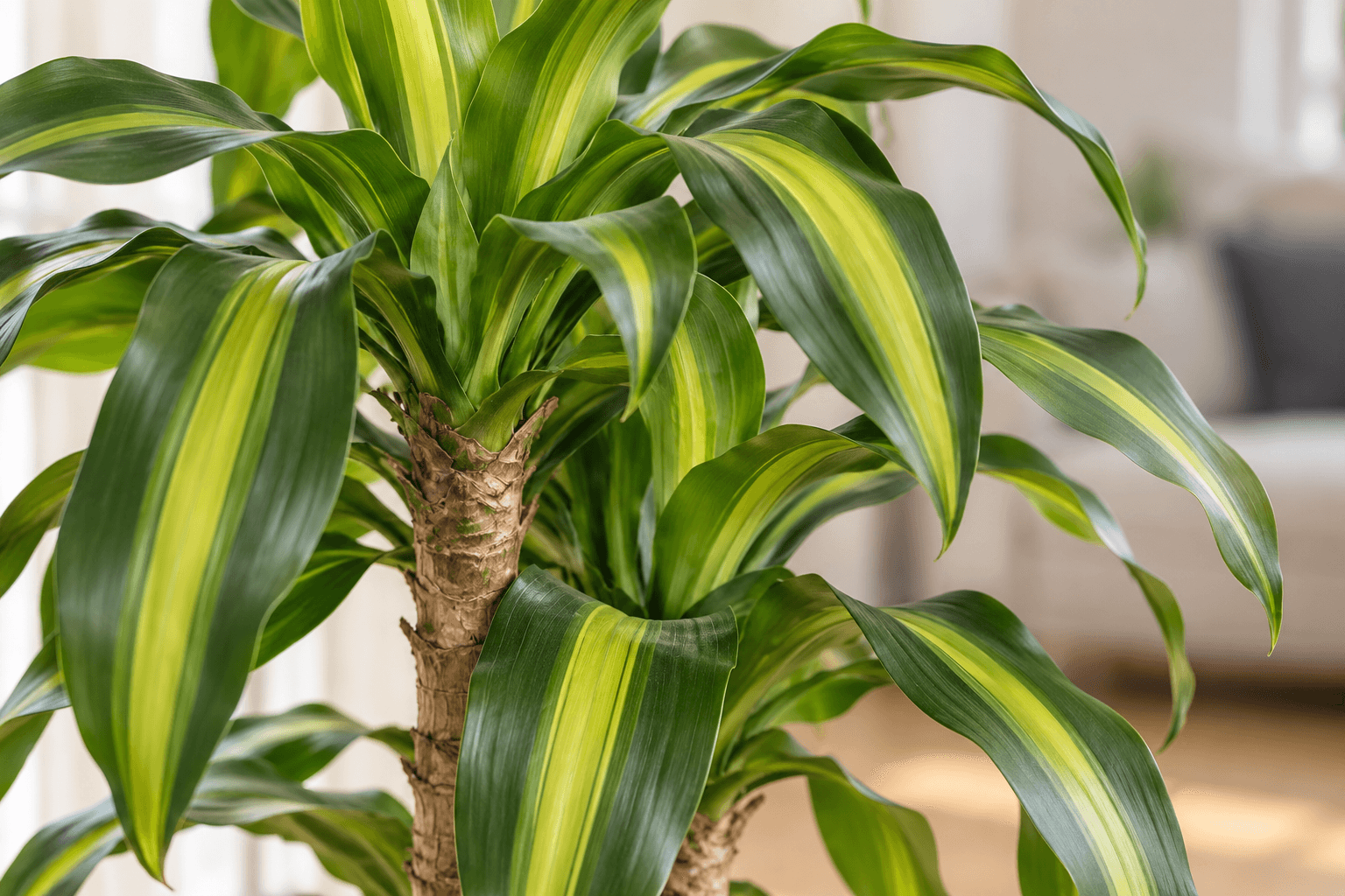 Dracaena fragrans : détail du feuillage