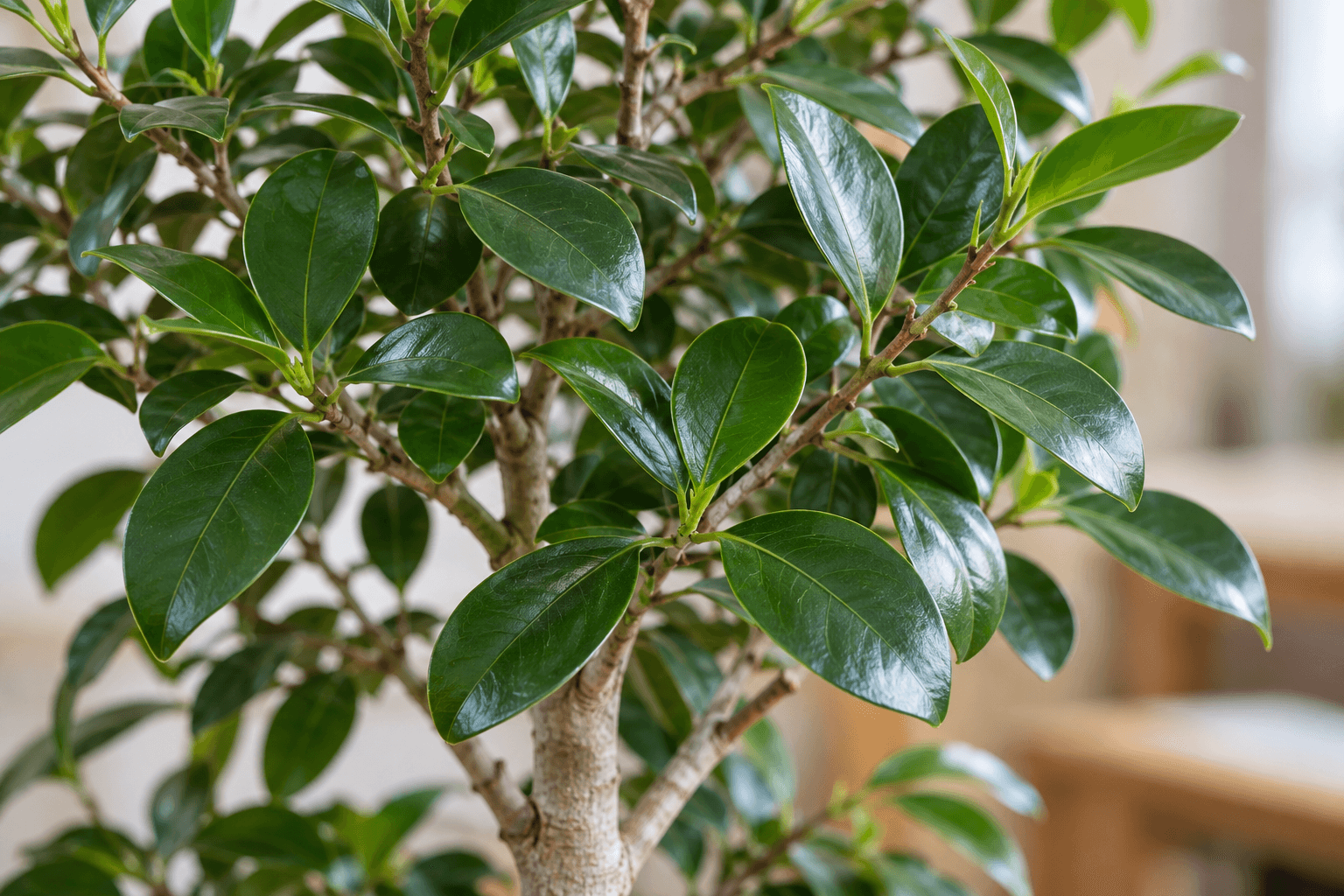 Ficus Moclame : détail du feuillage