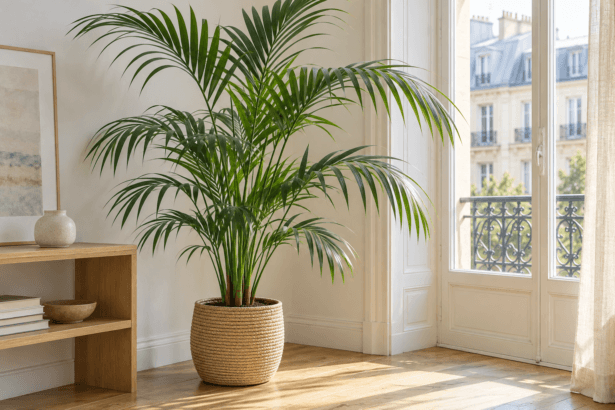 Palmier kentia : vue de la plante en pot